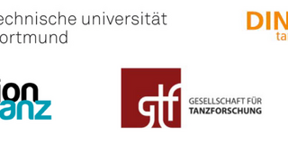 Logos: TU Dortmund, DIN A13 tanzcompany, actiontanz, Gesellschaft für Tanzforschung, LAG TANZ NRW